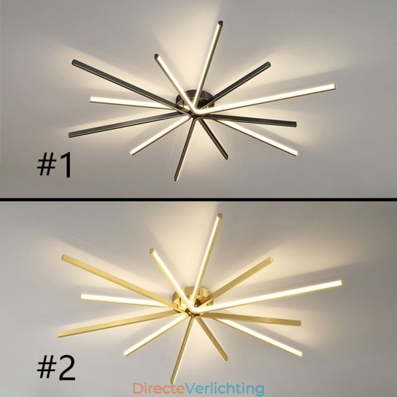 Moderne minimalistische plafondlamp met vuurwerkmotief