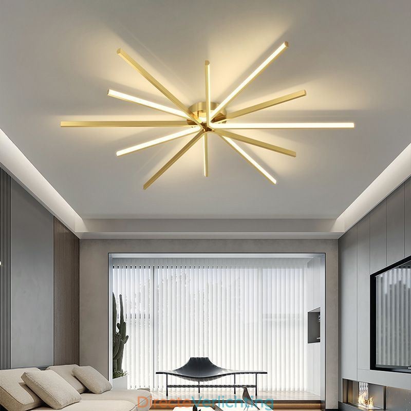 Moderne minimalistische plafondlamp met vuurwerkmotief