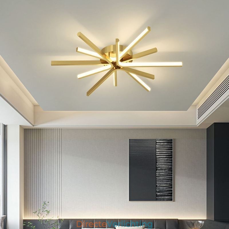 Moderne minimalistische plafondlamp met vuurwerkmotief