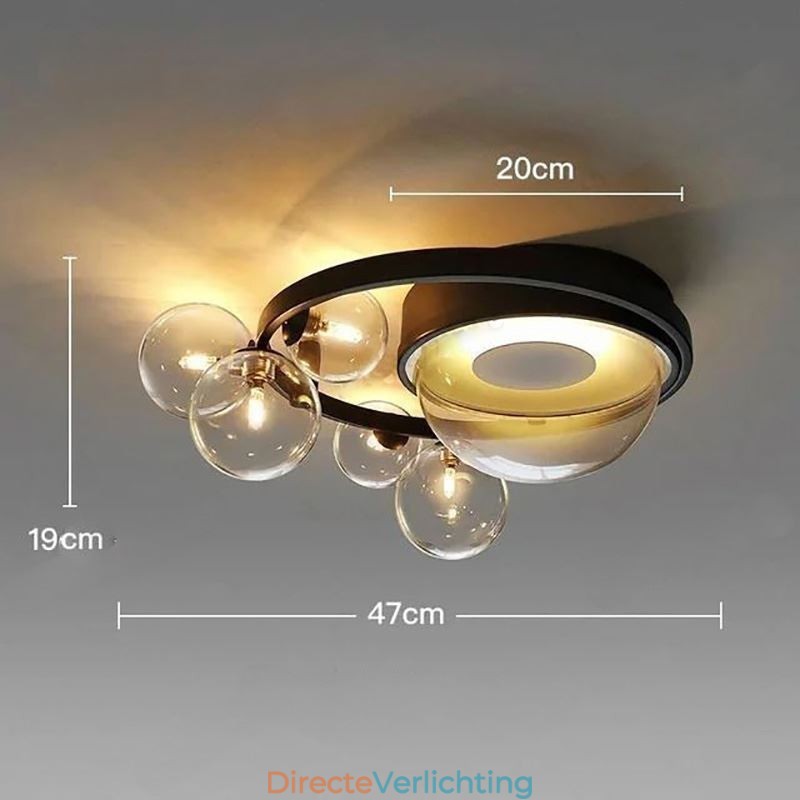 Moderne minimalistische decoratieve plafondlamp van glas