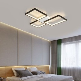 Inbouw minimalistische 3 vierkante plafondlamp traploos dimbaar met afstandsbediening 60W