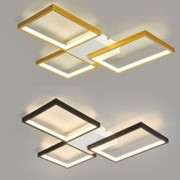 Inbouw minimalistische 3 vierkante plafondlamp traploos dimbaar met afstandsbediening 60W