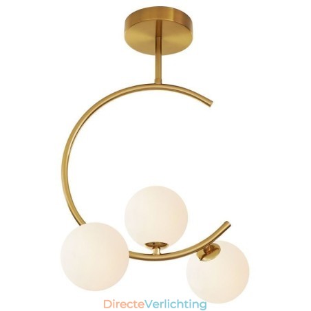 Moderne en eenvoudige plafondlamp met drie koppen van melkwit glas G9 5W Moderne en eenvoudige plafondlamp met drie koppen van melkwit glas G9 5W