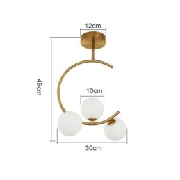 Moderne en eenvoudige plafondlamp met drie koppen van melkwit glas G9 5W