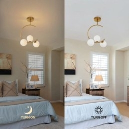 Moderne en eenvoudige plafondlamp met drie koppen van melkwit glas G9 5W