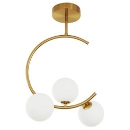 Moderne en eenvoudige plafondlamp met drie koppen van melkwit glas G9 5W