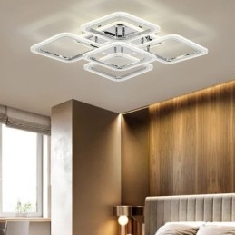 Inbouw chroom acryl vierkante plafondlamp 5 lampen