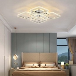 Inbouw chroom acryl vierkante plafondlamp 5 lampen