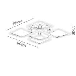 Inbouw chroom acryl vierkante plafondlamp 5 lampen