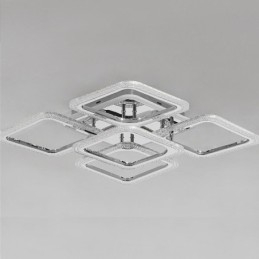 Inbouw chroom acryl vierkante plafondlamp 5 lampen