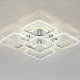 Inbouw chroom acryl vierkante plafondlamp 5 lampen