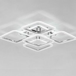 Inbouw chroom acryl vierkante plafondlamp 5 lampen