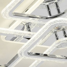 Inbouw plafondlamp van acryl, vierkant, chroom, 8 lampen