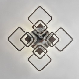 Inbouw plafondlamp van acryl, vierkant, chroom, 8 lampen