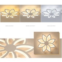 In het oog springende plafondlamp van acryl met bloemen, 55 cm