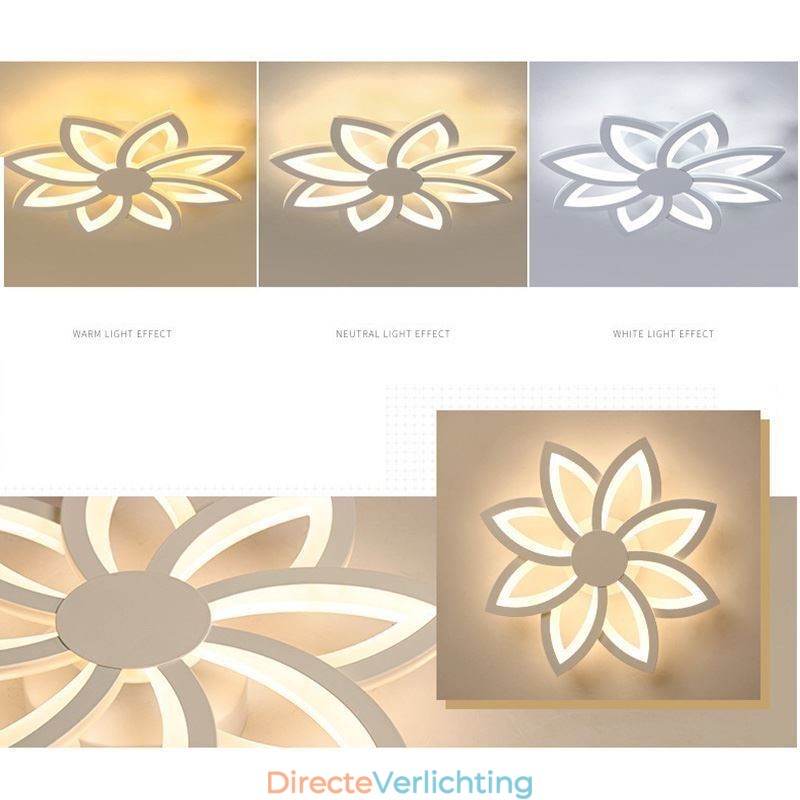 In het oog springende plafondlamp van acryl met bloemen, 55 cm