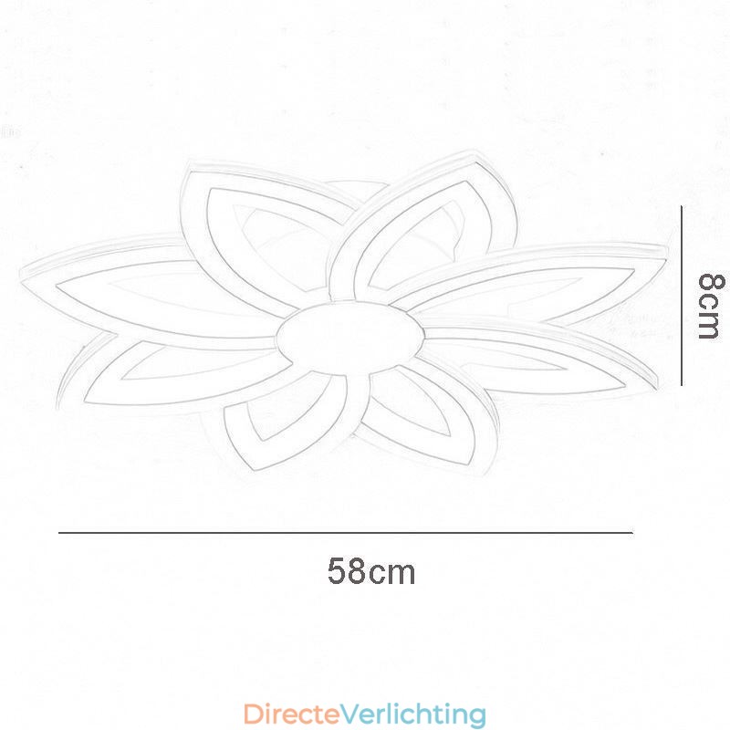 In het oog springende plafondlamp van acryl met bloemen, 55 cm