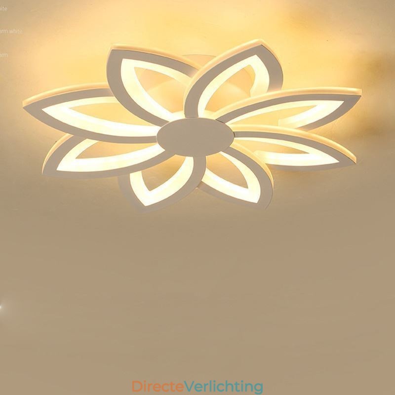 In het oog springende plafondlamp van acryl met bloemen, 55 cm
