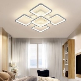 Inbouw witte vierkante plafondlamp van acryl met 5 lampen en 8 lampen