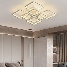 Inbouw witte vierkante plafondlamp van acryl met 5 lampen en 8 lampen