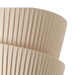 Wabi Sabi plafondlamp met dubbele laag stoffen kap in Franse crèmestijl