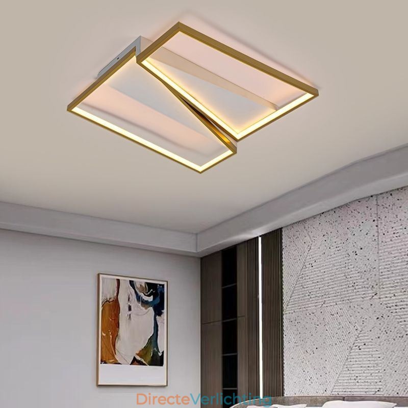 Minimalistische plafondlamp met mozaïek-trapeziummotief