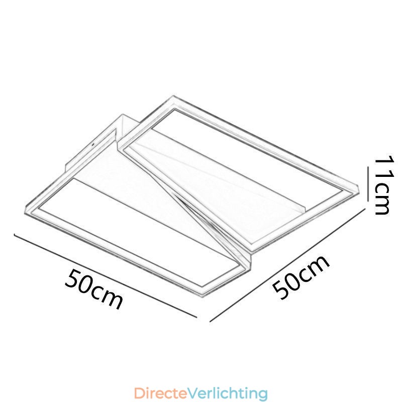 Minimalistische plafondlamp met mozaïek-trapeziummotief