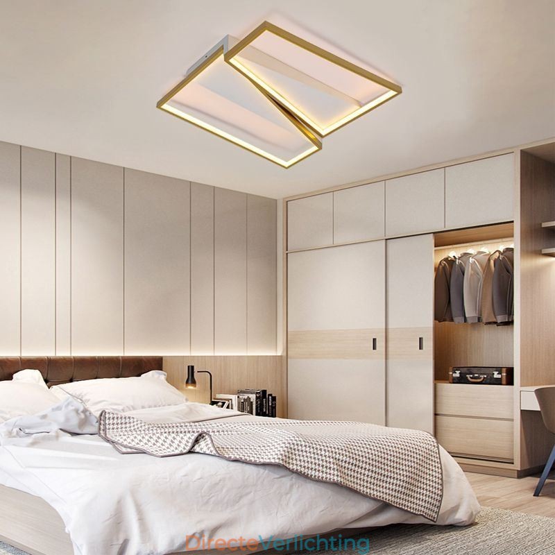 Minimalistische plafondlamp met mozaïek-trapeziummotief