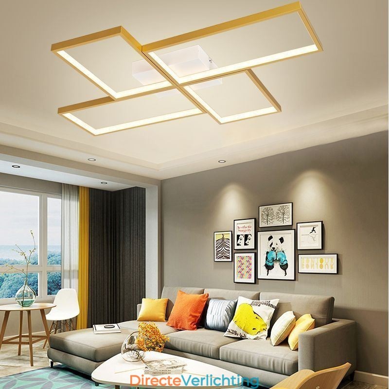 Plafondlamp met mozaïek geometrische vierkante vorm