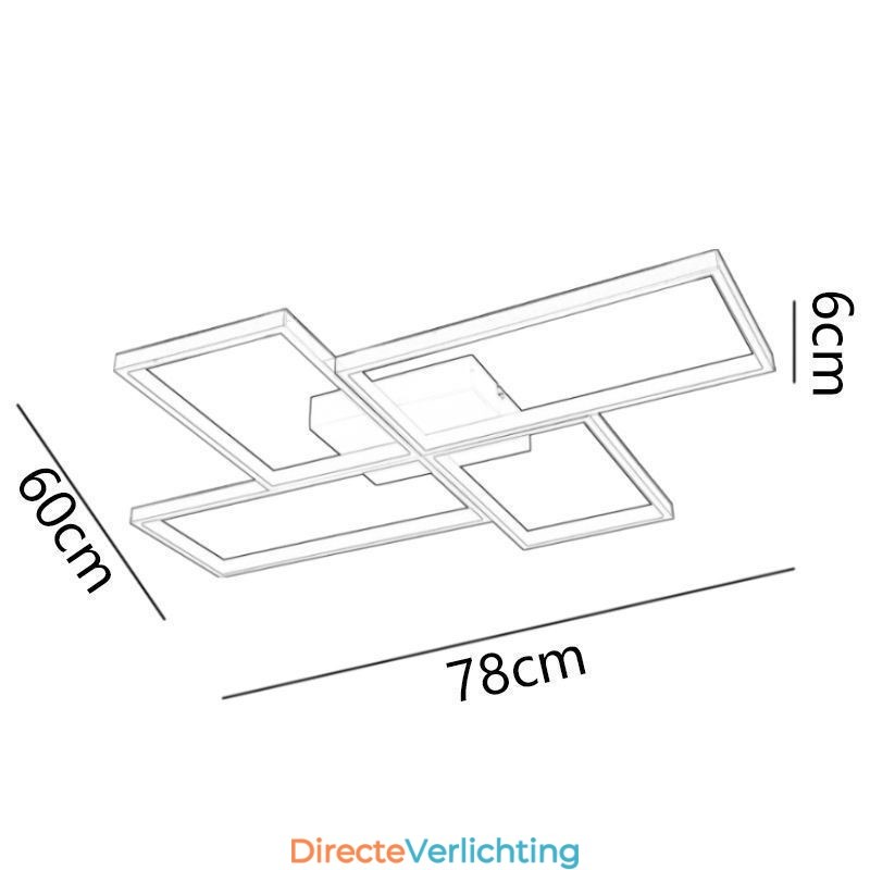 Plafondlamp met mozaïek geometrische vierkante vorm