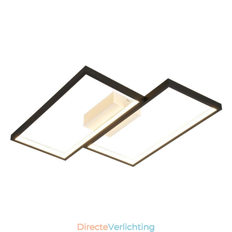Plafondlamp in de vorm van een vierkant mozaïek met geometrische vormen
