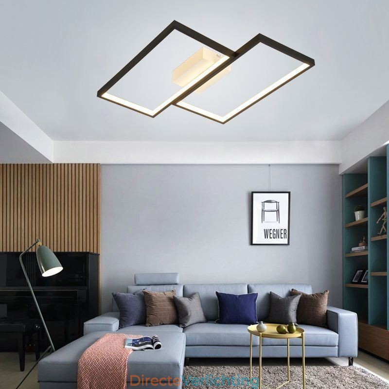Plafondlamp in de vorm van een vierkant mozaïek met geometrische vormen