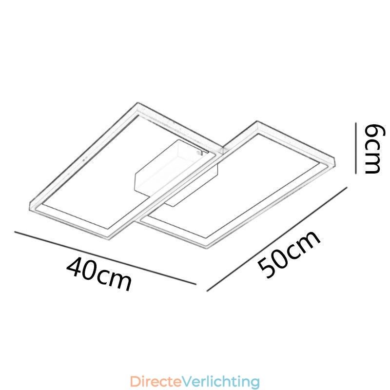 Plafondlamp in de vorm van een vierkant mozaïek met geometrische vormen