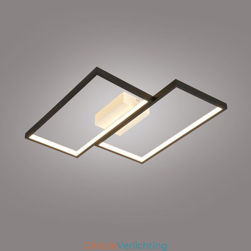 Plafondlamp in de vorm van een vierkant mozaïek met geometrische vormen