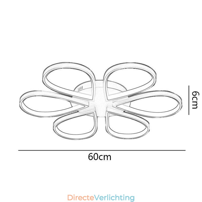 Minimalistische plafondlamp in de vorm van een klaverblad