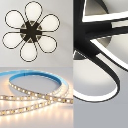 Minimalistische plafondlamp in de vorm van een klaverblad
