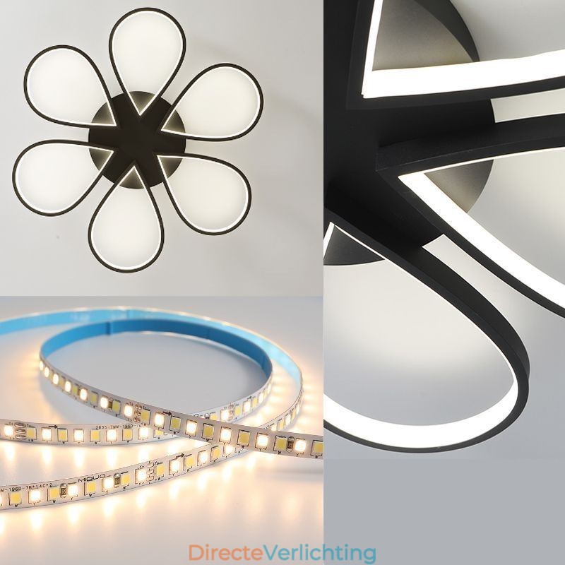 Minimalistische plafondlamp in de vorm van een klaverblad