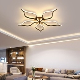 Minimalistische plafondlamp met vijfbladige bloemen