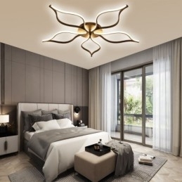 Minimalistische plafondlamp met vijfbladige bloemen