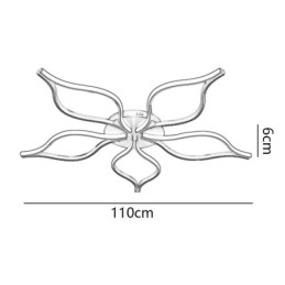 Minimalistische plafondlamp met vijfbladige bloemen