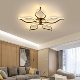 Minimalistische plafondlamp met vijfbladige bloemen