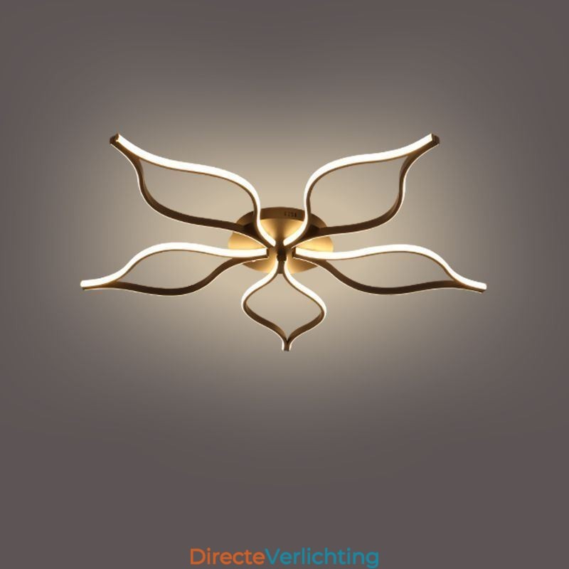 Minimalistische plafondlamp met vijfbladige bloemen