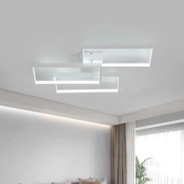 Inbouw plafondlamp van acryl, geometrisch rechthoekig