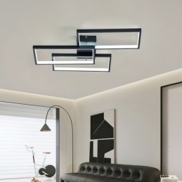 Inbouw plafondlamp van acryl, geometrisch rechthoekig