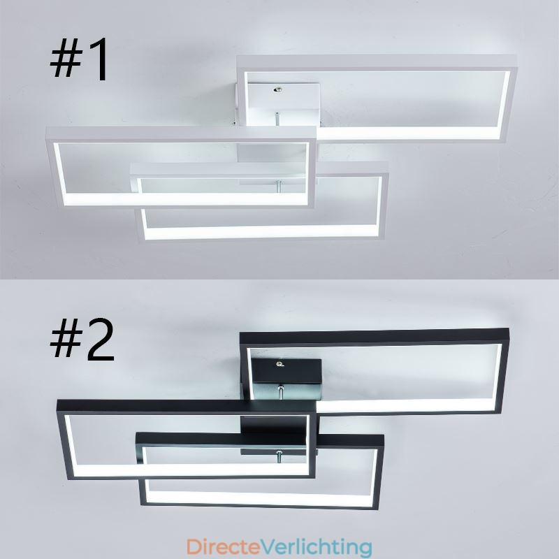 Inbouw plafondlamp van acryl, geometrisch rechthoekig