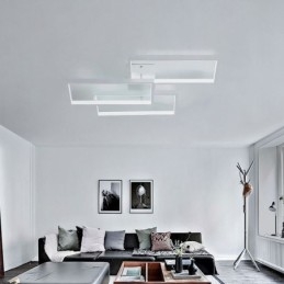 Inbouw plafondlamp van acryl, geometrisch rechthoekig