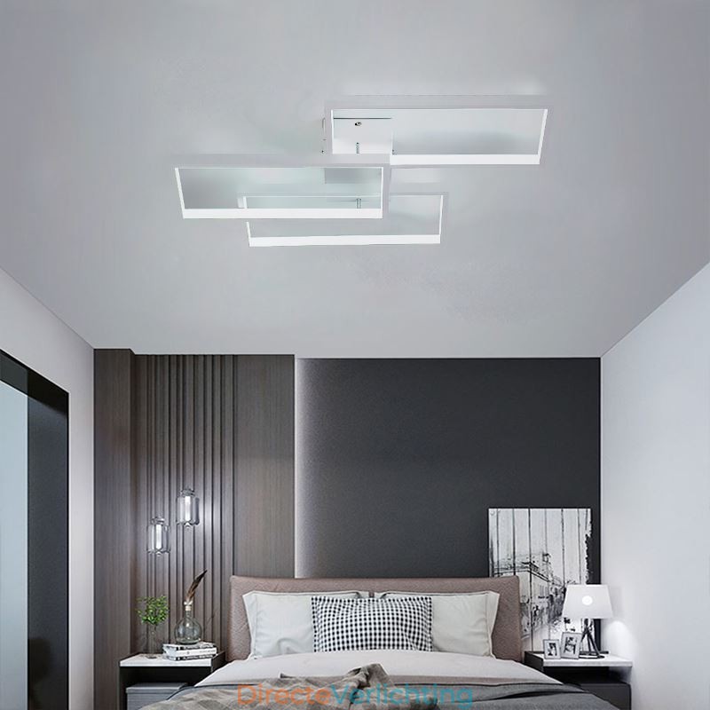Inbouw plafondlamp van acryl, geometrisch rechthoekig