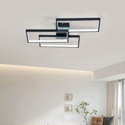 Inbouw plafondlamp van acryl, geometrisch rechthoekig