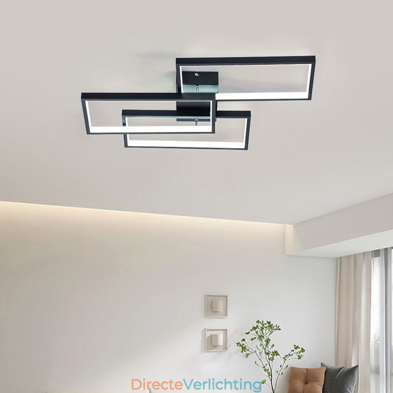 Inbouw plafondlamp van acryl, geometrisch rechthoekig
