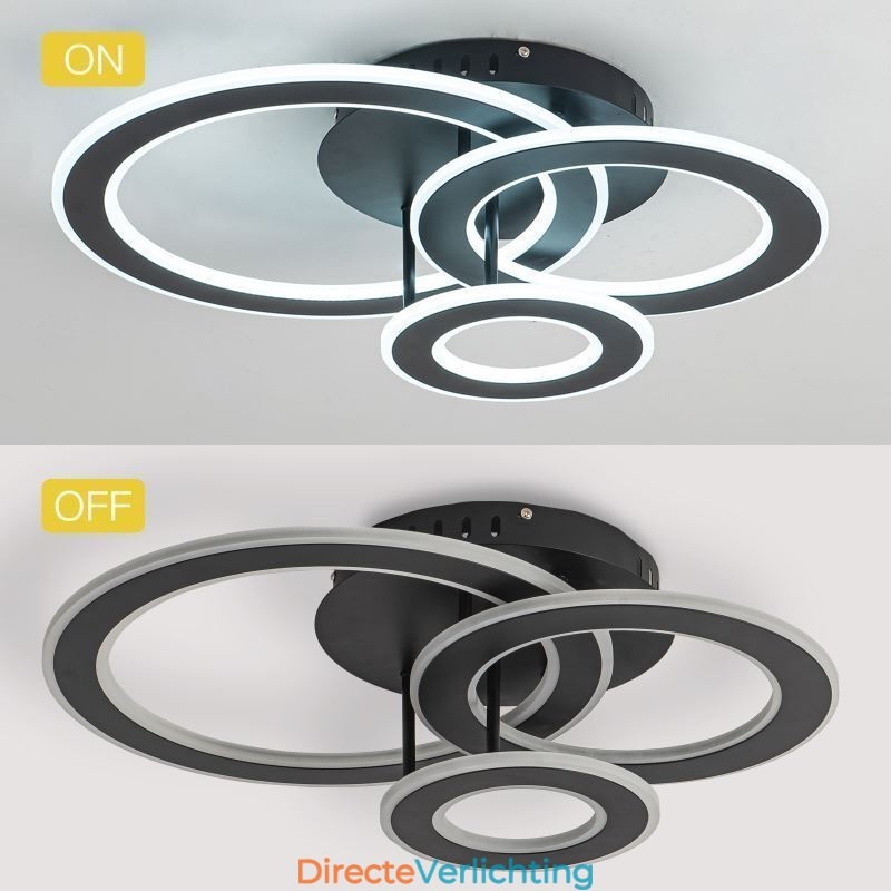 Plafondlamp van drievoudig rond acryl